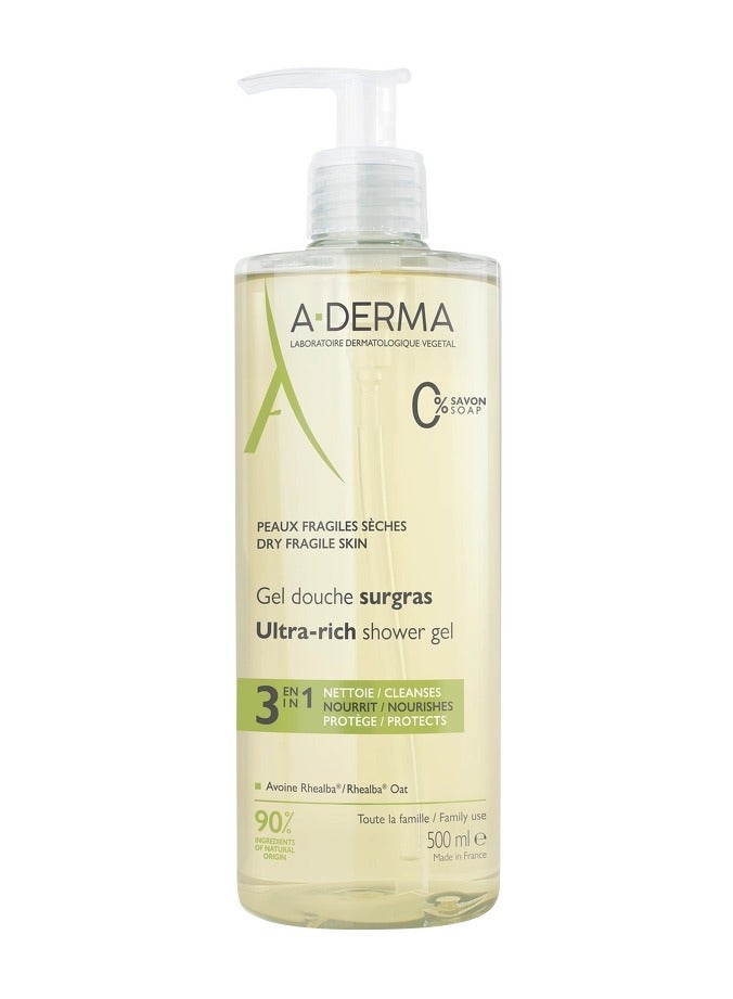 ADERMA A Derma Ultra Rich Shower Gel 500ml  - Image 1