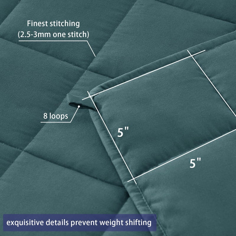 yescool King Size Weighted Blanket for Adults (20 lbs, 80â€ x 87â€, Teal) Cooling Heavy Blanket for Sleeping Perfect for 190-210 lbs, Breathable Blanket for Adults & Couple All Season, Machine Washable - Image 5