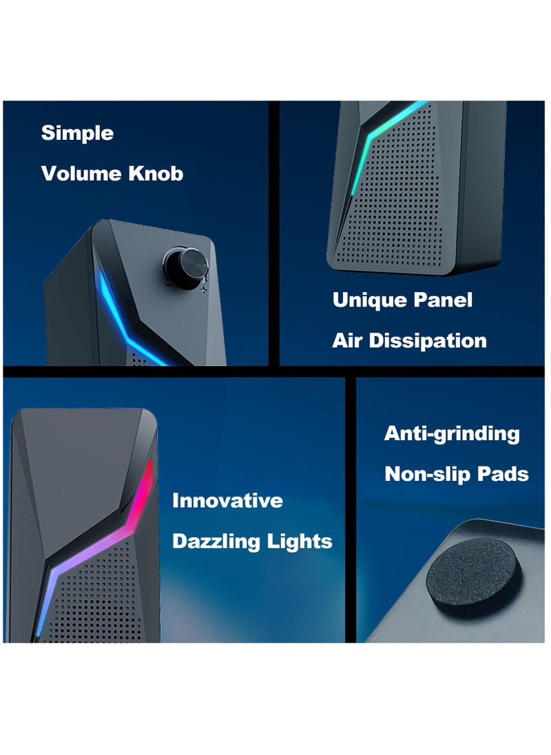 Captaintech USB Powered Stereo Speakers for PC and Gaming with Enhanced Bass and Volume Control for Laptops Tablets and Phones  - Image 3