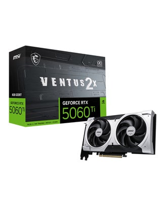 GeForce RTX 5060 Ti 8GB GDDR7 VENTUS 2X OC PLUS Graphics Card, Dual TORX FAN 5.0, 2602 MHz Boost Clock (2617 MHz Extreme), PCIe 4.0, DLSS 4, Ray Tracing, Metal Backplate, HDMI 2.1, DisplayPort 1.4a, VR-Ready, Overclocking Support, Black | G506T-8V2CP - pzsku/Z66DD5F3D5908E671F71BZ/45/1751463399/2761eb1c-39df-4f23-85a2-41862f98889c