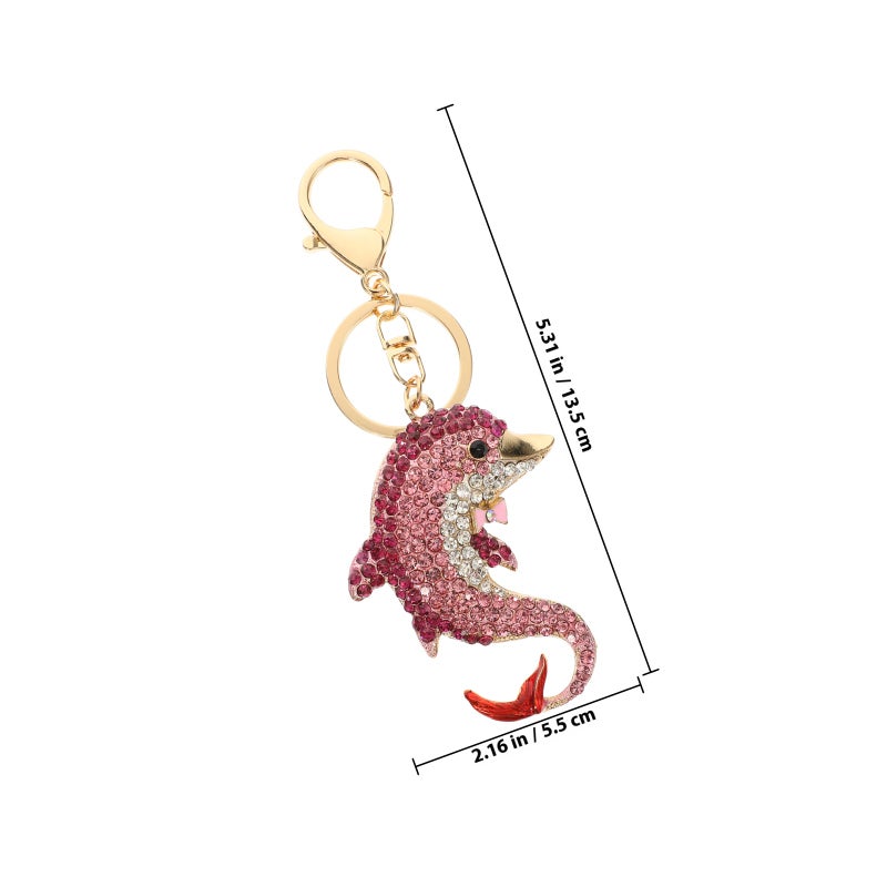 Rhinestones Dolphin Key Chains Dolphin Key Chains Dolphin Bag Ornament Handbag Decor - Image 2