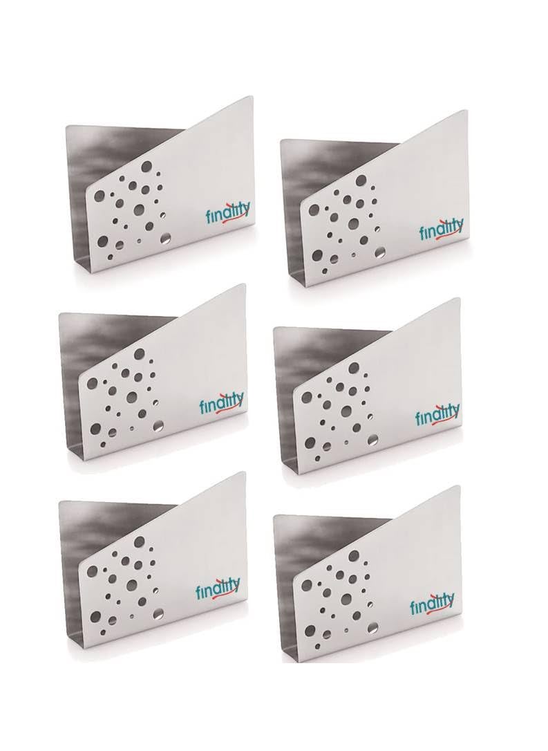 FINALITY finality Hotelware Stainless Steel Matt Finish Rainbow Napkintisue Holder Set of 6  - Image 1