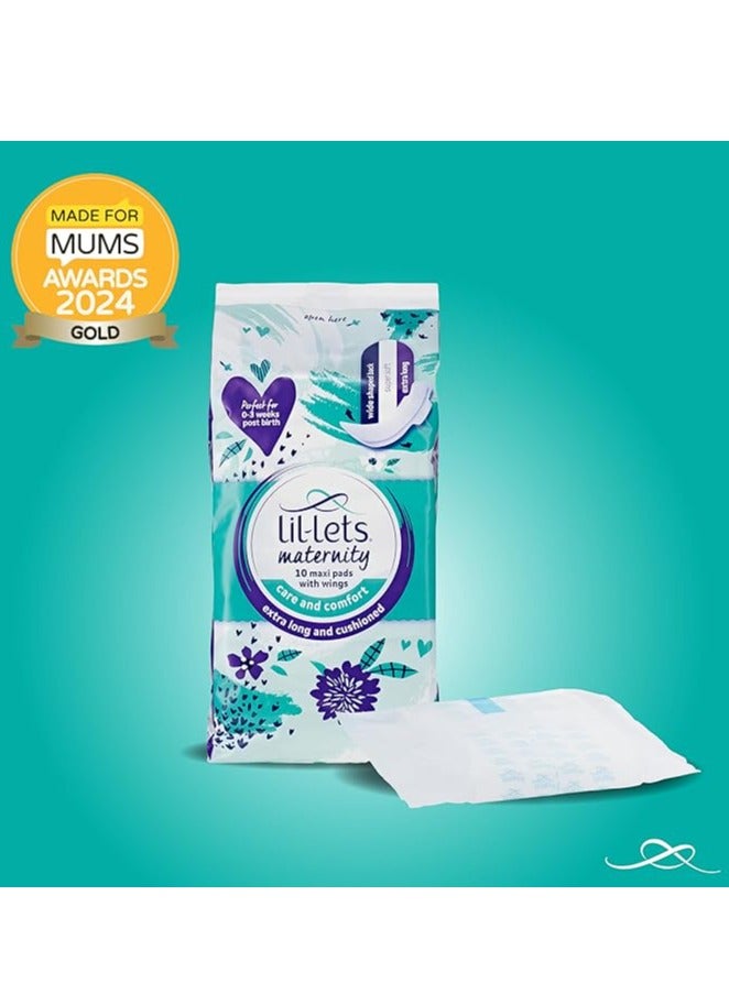 Lil-Lets Maternity Maxi Sanitory Pads With Wings - Perfect for 0-3 Weeks Post Birth - Wide Shaped Back - Super Soft - Extra Long and Cushioned - Skin Friendly - Leak Protection - 10 units - Image 2
