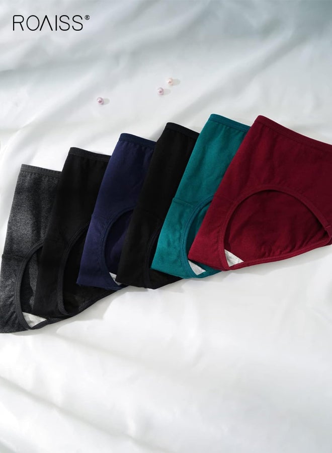 roaiss Womens Cotton Underwear 6 Pack Low Rise Panties Regular Plus Size Multipack Breathable Soft Everyday Basic Panty for Women Comfortable Hipster Briefs - Image 2