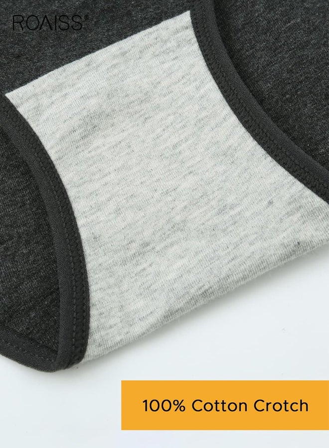 roaiss Womens Cotton Underwear 6 Pack Low Rise Panties Regular Plus Size Multipack Breathable Soft Everyday Basic Panty for Women Comfortable Hipster Briefs - Image 4