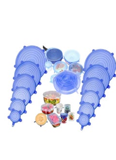 Lavish 12-Pack Silicone Food And Bowl Covers Reusable Stretch Lids Cover Wrap For Cups Cans And Mugs  - Image 1