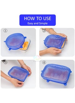 Lavish 12-Pack Silicone Food And Bowl Covers Reusable Stretch Lids Cover Wrap For Cups Cans And Mugs  - Image 4