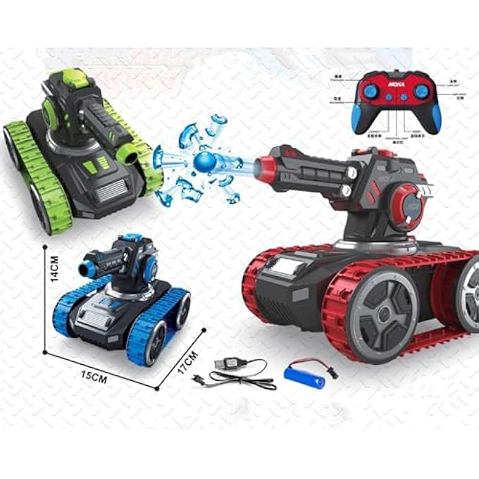 GEARBOX RC CAR TOYS WATER BLASTER REMOTE CONTROL TANK 2.4GHZ WITH MULTI DIRECTIONAL DRIVE, WATER BLASTER, ROTATABLE TURRET AGES 6 YEARS+ (RED) REMOTE CONTROL CAR - Image 5