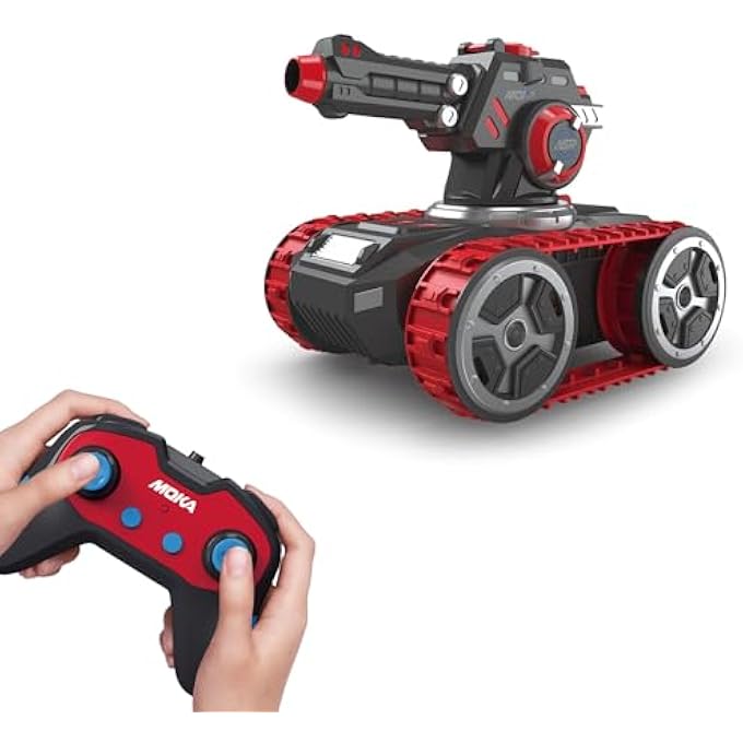GEARBOX RC CAR TOYS WATER BLASTER REMOTE CONTROL TANK 2.4GHZ WITH MULTI DIRECTIONAL DRIVE, WATER BLASTER, ROTATABLE TURRET AGES 6 YEARS+ (RED) REMOTE CONTROL CAR - Image 1