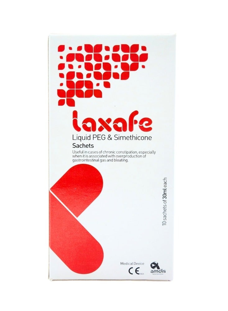 Laxafe 30ml Oral Liquid Sachets Pack of 10 – Gentle Constipation Relief & Bloating Support - Image 1