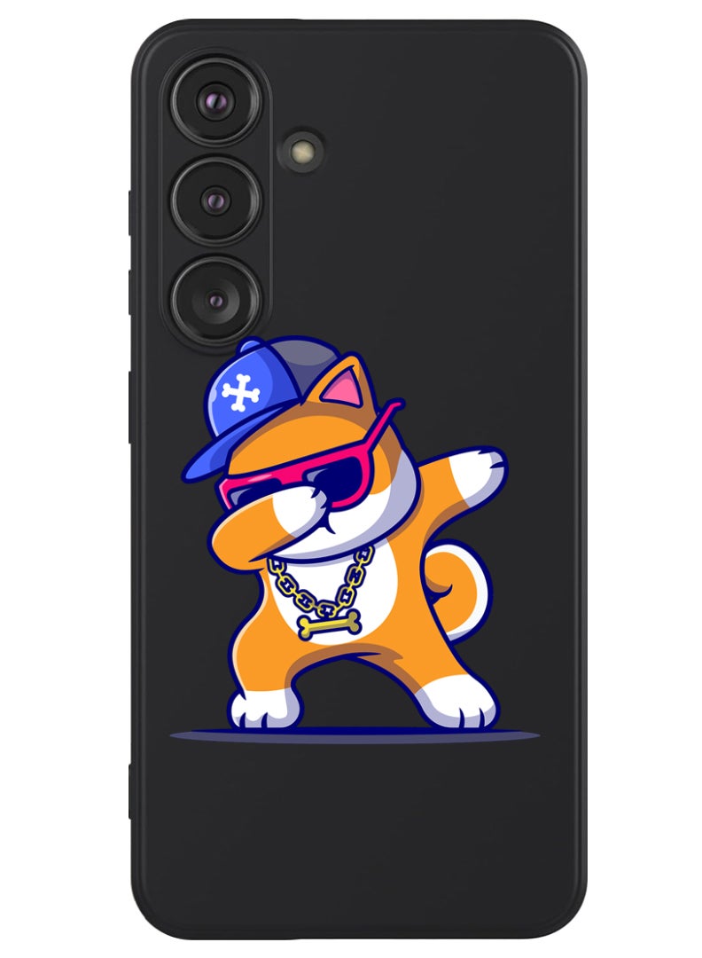 Theodor Protective Slim Fit Case Liquid Silicone Cover with Full Body Protection Anti-Scratch Shockproof Case For Samsung Galaxy S24 (Black) - Dog father Beer Lover Black - Image 1