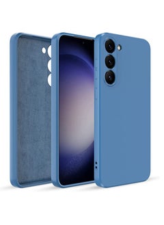 YoYoTech Samsung S23 Case Liquid Silicone Soft Gel Rubber having Matte Finish Back Cover Blue 