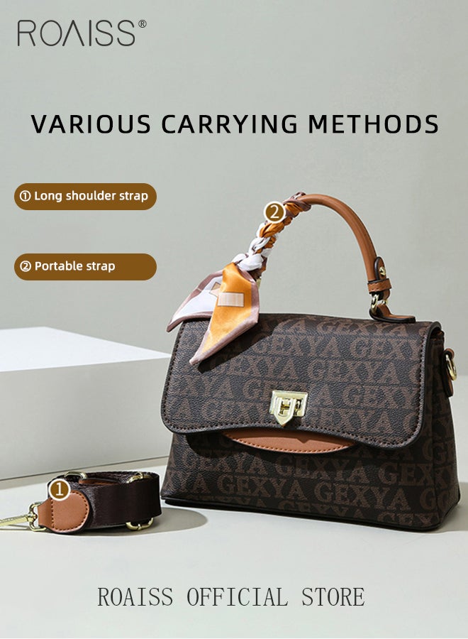roaiss Premium Textured Satchel Handbag for Women Exquisite Elegant Ladies Shoulder Crossbody Bags with Silk Scarf and Gift Bag Gifts for Mom Wife Bridal Suitable For Leisure Birthday Gift or Ramadan - Image 3