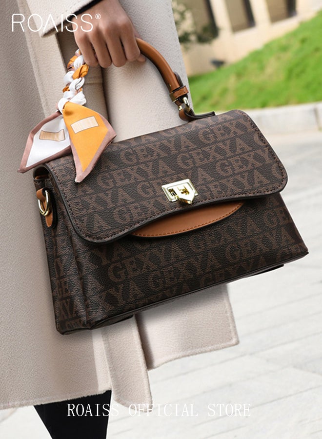 roaiss Premium Textured Satchel Handbag for Women Exquisite Elegant Ladies Shoulder Crossbody Bags with Silk Scarf and Gift Bag Gifts for Mom Wife Bridal Suitable For Leisure Birthday Gift or Ramadan - Image 2