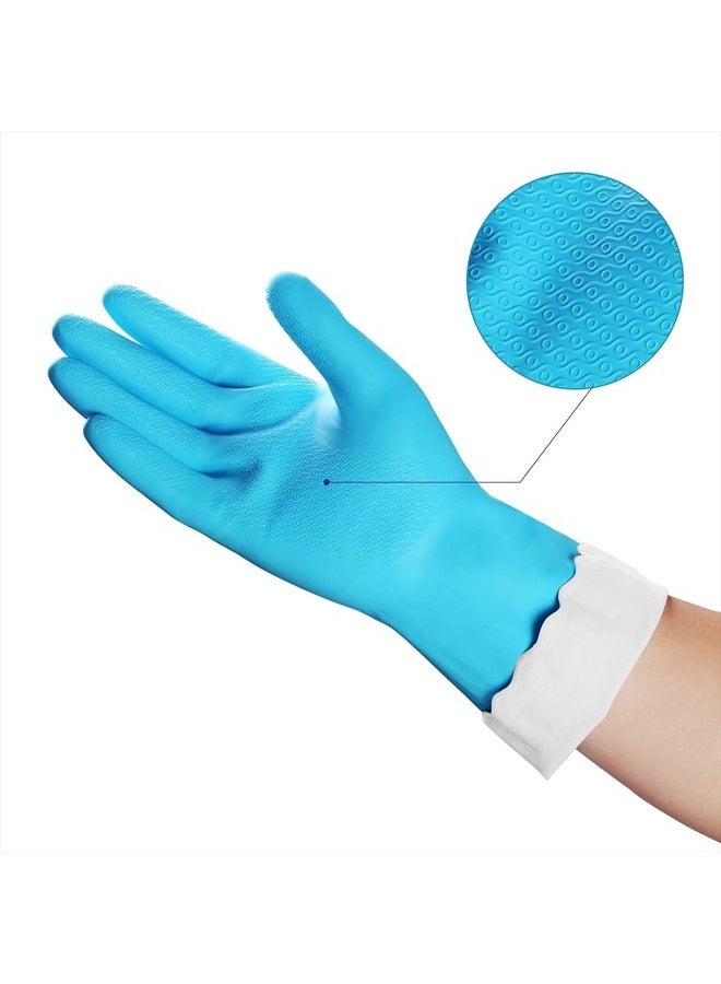 HSL Household Cleaning Gloves - 2 Pairs Reusable Kitchen Dishwashing Gloves with Latex Free, Cotton lining, Waterproof, Non-Slip, Ideal for Dishes, Household Chores, and Gardening (Medium) - Image 3