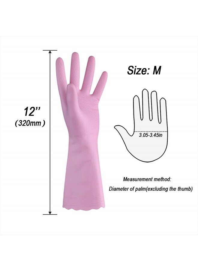 HSL Household Cleaning Gloves - 2 Pairs Reusable Kitchen Dishwashing Gloves with Latex Free, Cotton lining, Waterproof, Non-Slip, Ideal for Dishes, Household Chores, and Gardening (Medium) - Image 2