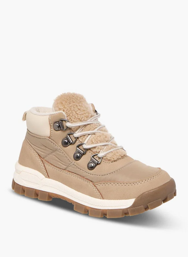 JUNIORS Textured High Cut Boots with Zip Closure