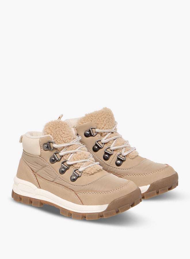 JUNIORS Textured High Cut Boots with Zip Closure - Image 3