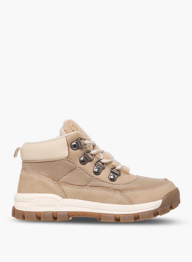 JUNIORS Textured High Cut Boots with Zip Closure - Image 1