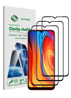 CATANES 3 Pack For Realme C3I Screen Protector Tempered Glass Full Glue Back  - Image 1