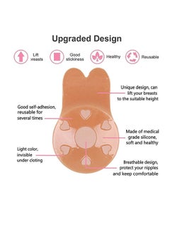 Y&D Sticky Bra Adhesive Invisible Bra Lift Bra Backless Strapless Reusable Push Up Nipple Covers for Women (2 Pairs Medium)  - Image 3