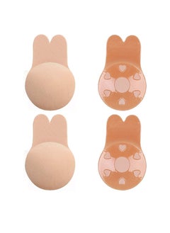 Y&D Sticky Bra Adhesive Invisible Bra Lift Bra Backless Strapless Reusable Push Up Nipple Covers for Women (2 Pairs Medium)  - Image 1