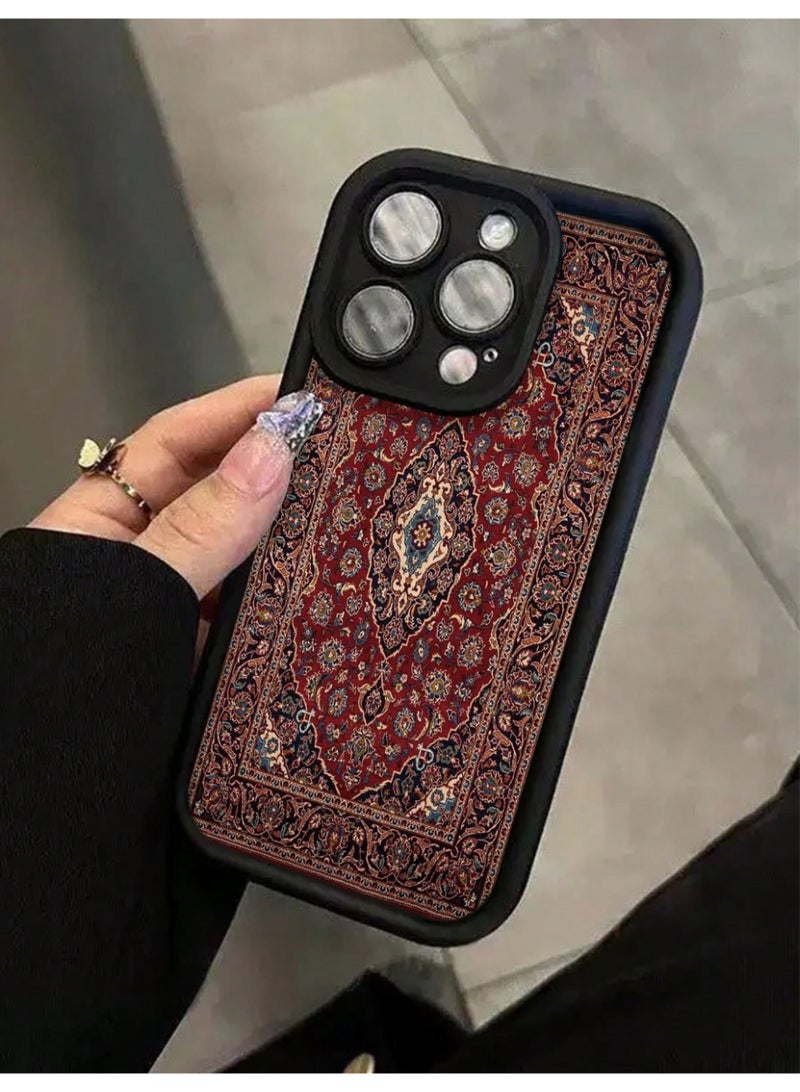 جراب ايفون 16 برو ماكس بتصميم تراثي مزخرف يشبه السجاد – جراب حماية أنيق وفريد - Image 5