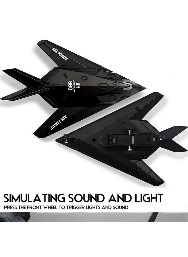 Liberty imports Diecast Stealth Fighter Jet Metal Military Airplane Toy - 1:400 Scale Alloy Model Tactical Aircraft with Pullback Action, Lights and Sound  - Image 4