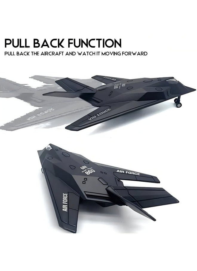 Liberty imports Diecast Stealth Fighter Jet Metal Military Airplane Toy - 1:400 Scale Alloy Model Tactical Aircraft with Pullback Action, Lights and Sound  - Image 2