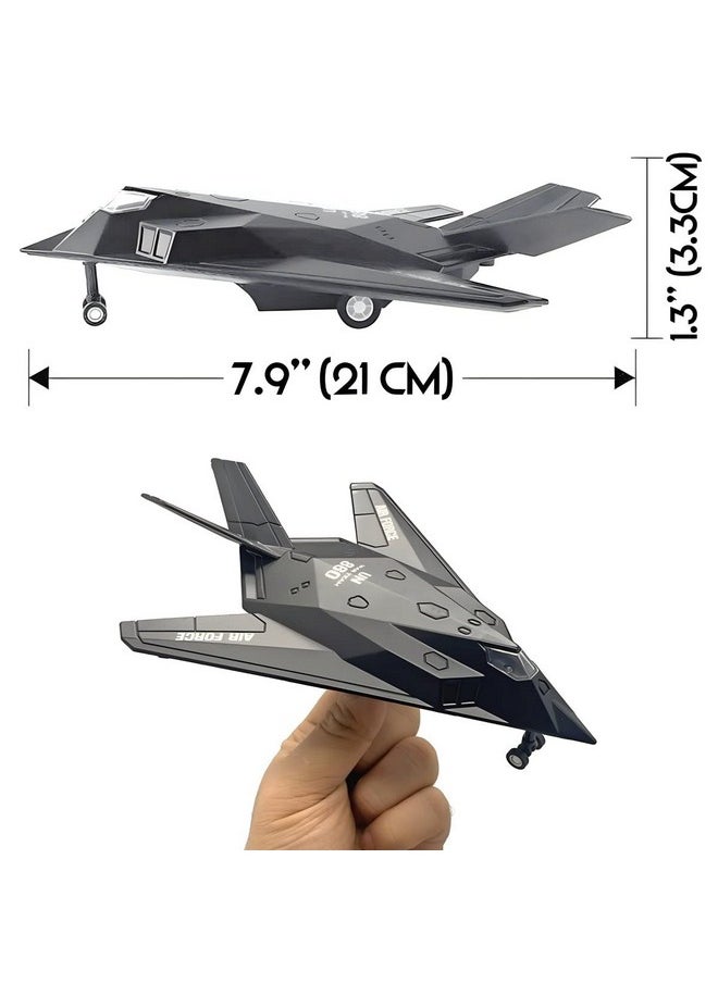 Liberty imports Diecast Stealth Fighter Jet Metal Military Airplane Toy - 1:400 Scale Alloy Model Tactical Aircraft with Pullback Action, Lights and Sound  - Image 5