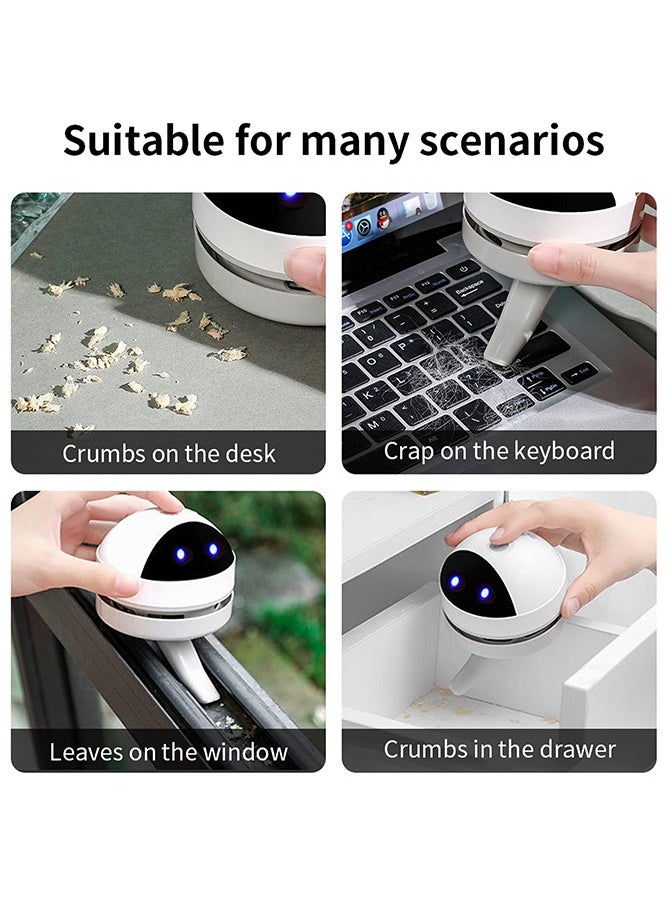 Mini Desktop Cleaner with Robot Shape, 1200mAh Portable Small USB Vacuum Cleaner, Quiet Pick Pp Tiny Items, Great for Home, Office, Kitchen, Piano, Keyboard - pzsku/Z66DE1A7389713A7185FEZ/45/_/1698829695/cfd47fed-e094-45fe-a219-3bd21b78d2b8