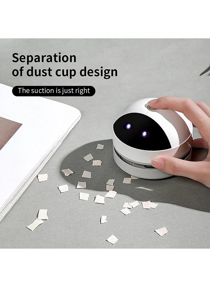 Mini Desktop Cleaner with Robot Shape, 1200mAh Portable Small USB Vacuum Cleaner, Quiet Pick Pp Tiny Items, Great for Home, Office, Kitchen, Piano, Keyboard - pzsku/Z66DE1A7389713A7185FEZ/45/_/1698829696/fbcbb2a4-ac82-4266-92f0-ecf9f9cef109