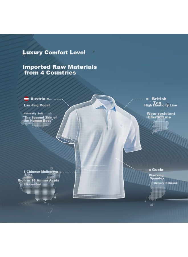 Hodo Modal Silk Short-sleeve Cool-feeling Polo Shirt, Turn-down Collar T-shirt - Image 3