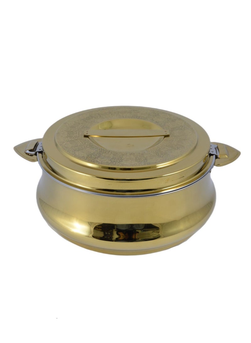 Homemaker Riyadh Hotpot 5000ml Capacity - Unique Locking Lid - High Quality Stainless Steel - Gold Etching - Image 1