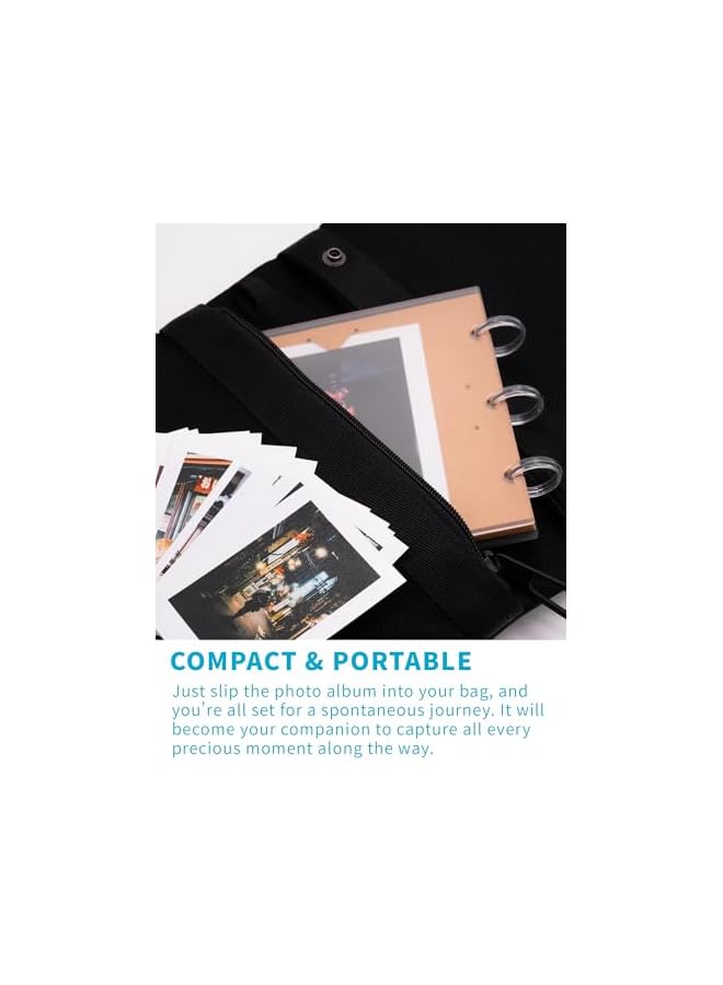 S-TOP Mini Photo Album Scrapbook for Instax 11, 12, EVO 40, 9, 8, 7+ and 2x3 Pictures, Includes 20 Kraft Paper Pages, Acrylic Desktop Display Frame, Clear Compact Photo Storage - Image 3