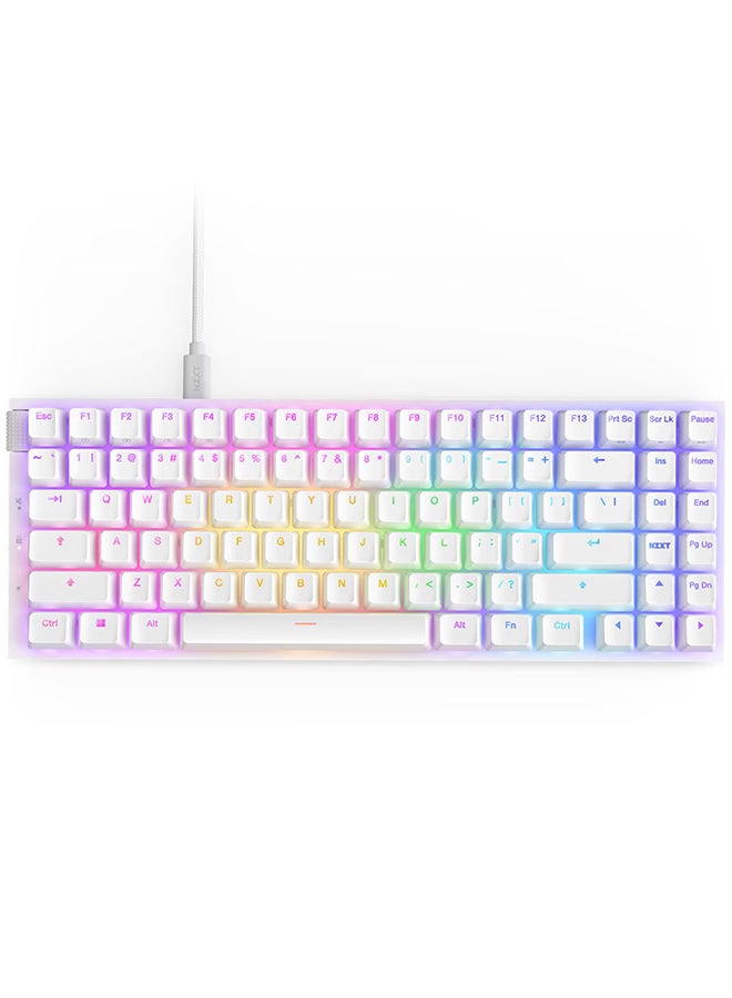 NZXT Function 2 Mini TKL Compact Tenkeyless Optical Gaming Keyboard - White - Image 1