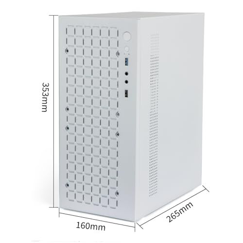 JOYJOM Micro ATX Case PC Case: MATX Case Mini PC ITX Desktop Computer Case Support Micro ATX MATX DTX ITX Mini PC with USB3.0, Support 3.5'' HDD (White) - Image 4