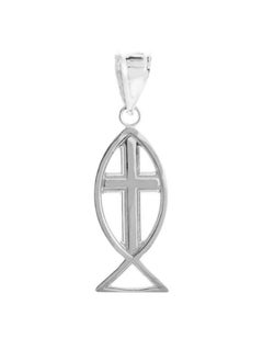 925 Sterling Silver Christian Cross Charm Ichthus Fish Pendant - pzsku/Z66DE6E00781CEB777BECZ/45/_/1735816947/90fdce69-d258-4008-9a06-adf648395b92