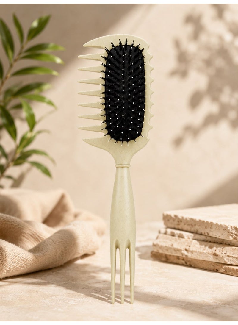 2 in 1 Curly Hair Brush for Detangling and Curl Definition with Wide Tooth Comb for Curly and Wavy Hair - Image 2