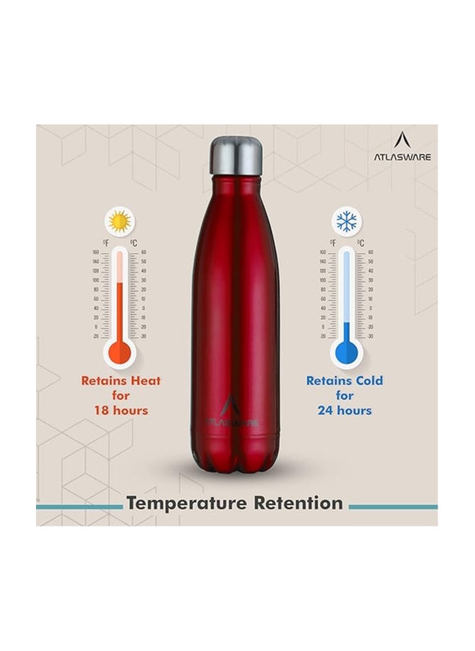 Atlasware Atlasware Stainless Steel Hot & Cold Vacuum Bottle (750 ml)-RED  - Image 4