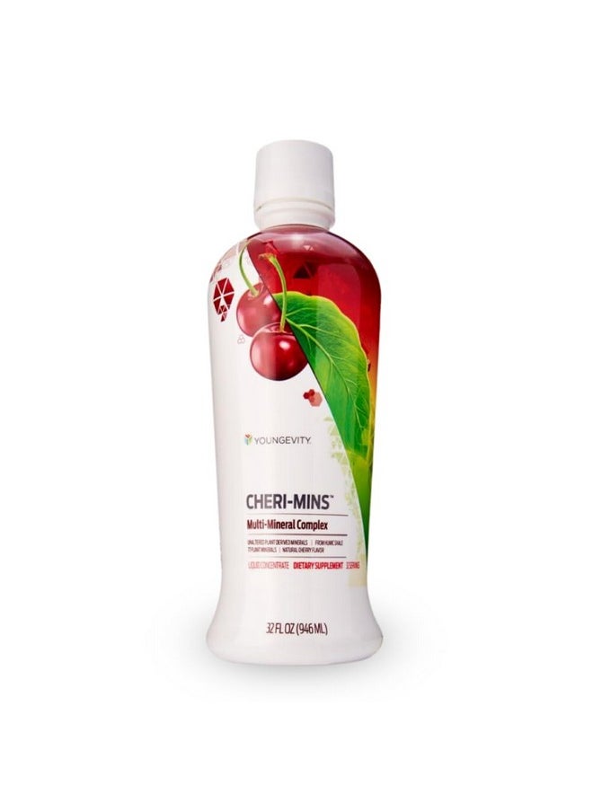 يونغيفيتي Youngevity Cheri-Mins™ معادن سائلة مشتقة من النباتات - تركيبة رائعة المذاق - أكثر من 77 معدنًا طبيعيًا غير معدل - شكل غرواني من الصخر الزيتي الدبالي (32 أونصة سائلة) 