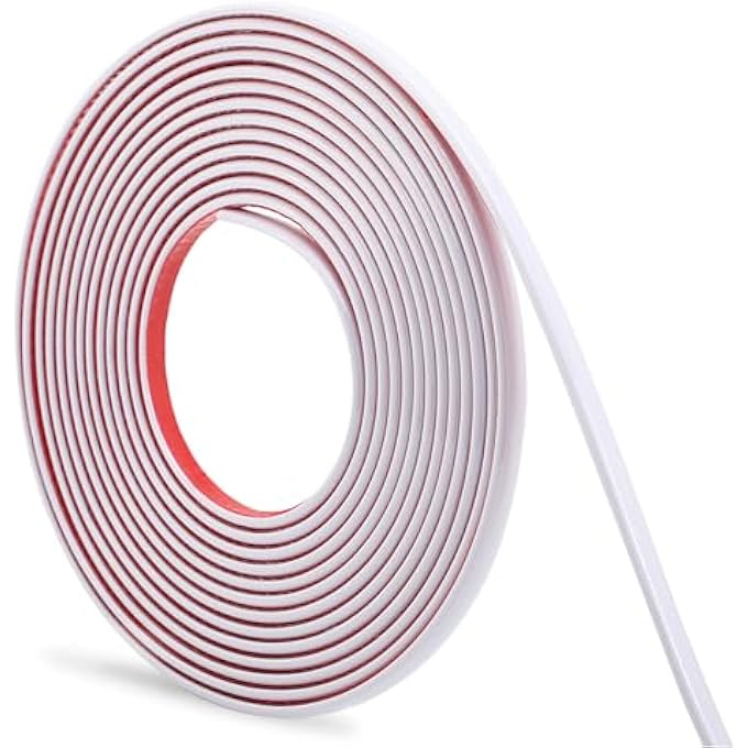 PEEL AND STICK FINISH MOLDING TRIM FOR WALL, CEILING, MIRROR, TILE EDGE, FURNITURE AND HOME DECORATION (SHINY WHITE, 10M X 1CM) - Image 1