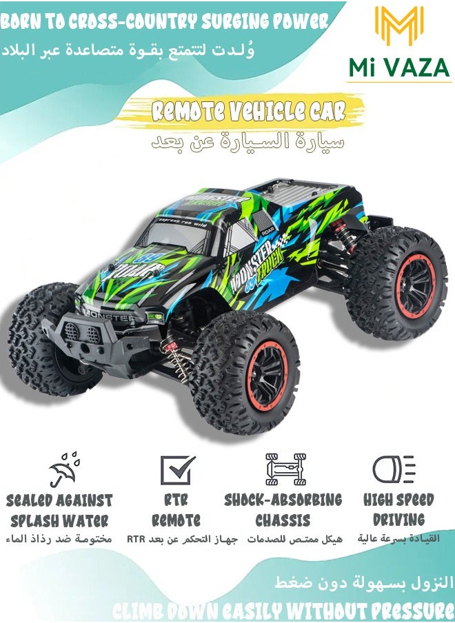 1:12 Scale All Terrain RC Car ,70 KPH High Speed 4WD Electric Vehicle With 2.4 GHz Remote Control, 4x4 Waterproof Off-road Truck With One Rechargeable Batteries 