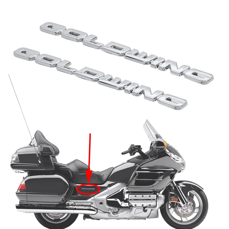 1 Pair Motorcycle 3D Battery Cover Emblem Side Fairing Sticker Decal Logo Symbol Mark Chrome for Goldwing GL 1800 GL1800