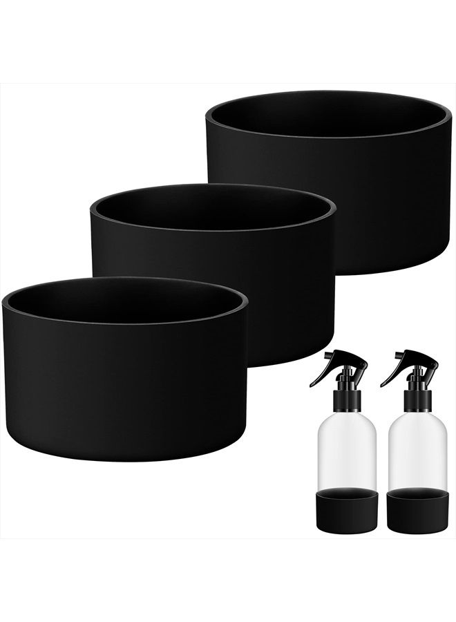 Zeronic Honeydak 3 Pieces Silicone Sleeve Bottom Base Accessories for 16 oz Spray Bottles Anti Slip Cosmetic Spray Bottom Cover Washable Rubber Bottom Base for 12 to 24 oz Water Bottles (Black) - Image 1