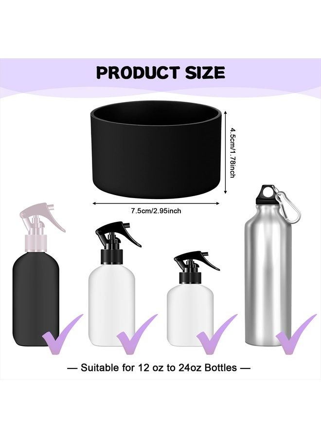 Zeronic Honeydak 3 Pieces Silicone Sleeve Bottom Base Accessories for 16 oz Spray Bottles Anti Slip Cosmetic Spray Bottom Cover Washable Rubber Bottom Base for 12 to 24 oz Water Bottles (Black) - Image 3