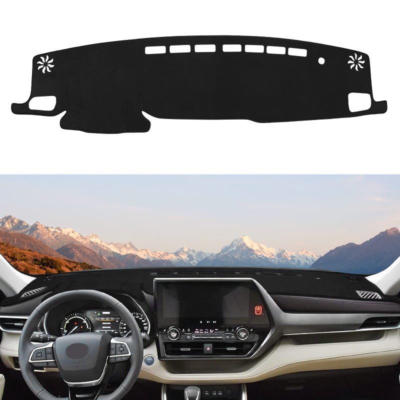 Rilsen Dashboard Cover Mat Custom Fit for Toyota Highlander 20202024 2025 Dash Cover Nonslip Dash Mat Protector Sunshade No Glare Black Without HUD