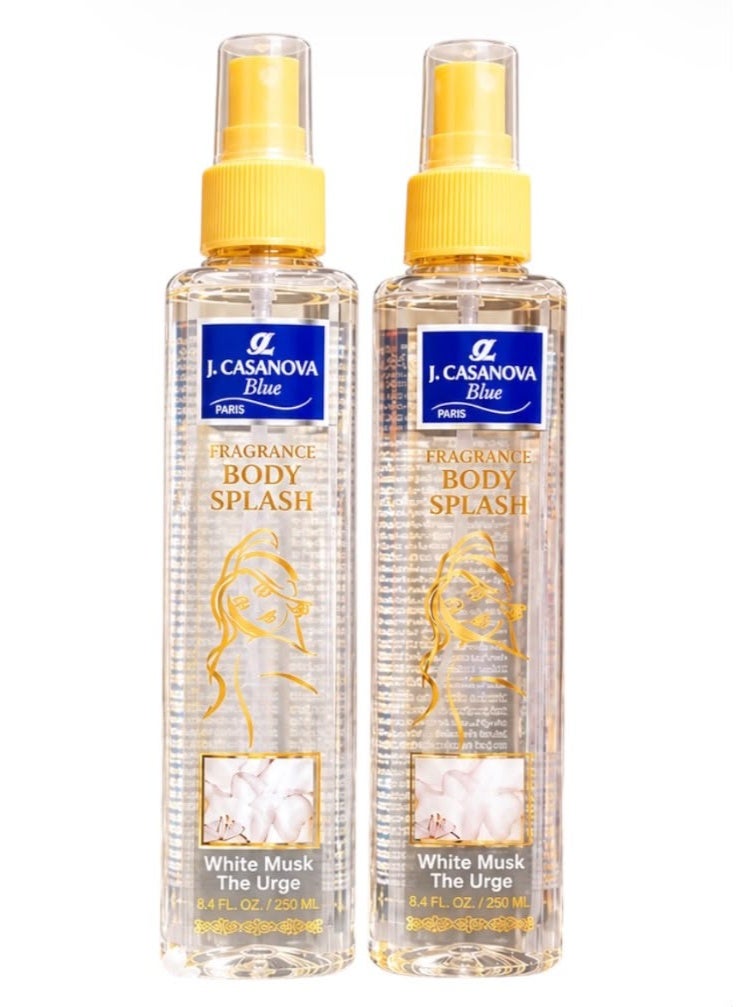 Casanova J. Casanova Blue - White Musk Fragrance Body Splash Set (2 Pieces - 250 ml Each) - Image 2