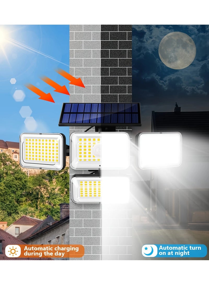 Solar Lights Outdoor, 288 LED 4 Heads Motion Sensor Outdoor Lights, 270° Wide Angle IP65 Waterproof Street Area Lights with 3 Modes, Outdoor Solar Lights for Yard Patio Garden Garage - Image 4
