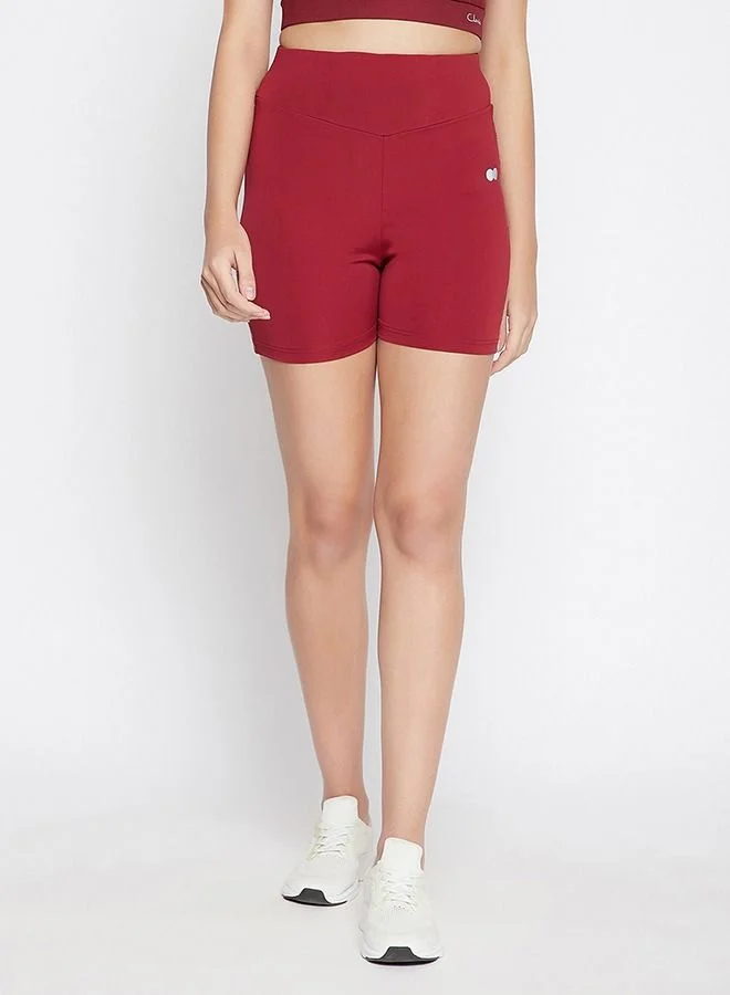 Clovia Clovia Snug Fit Active Cycling Shorts in Maroon